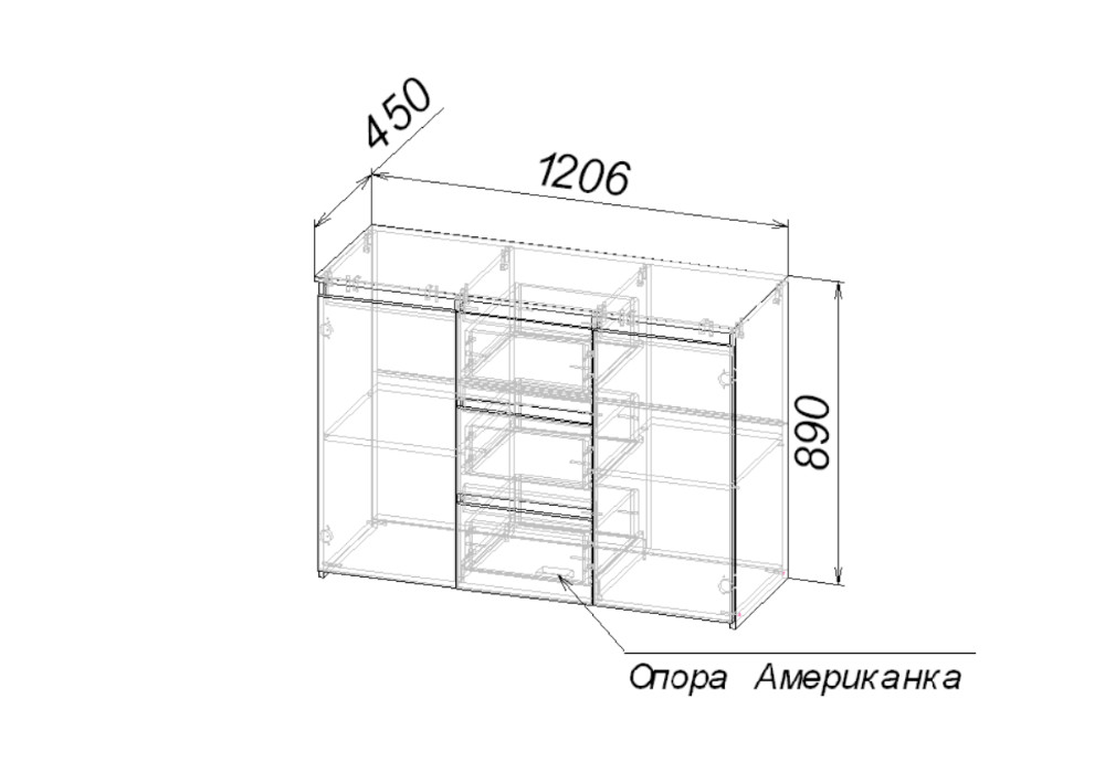 Комод милано 3 белый