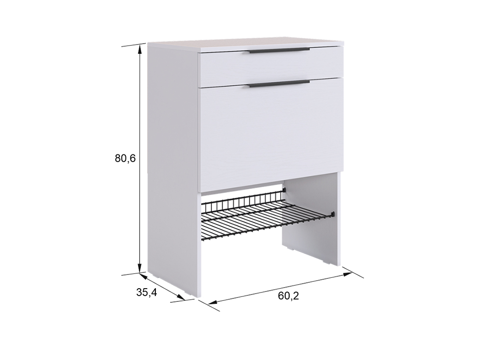 Обувница Баско белое дерево