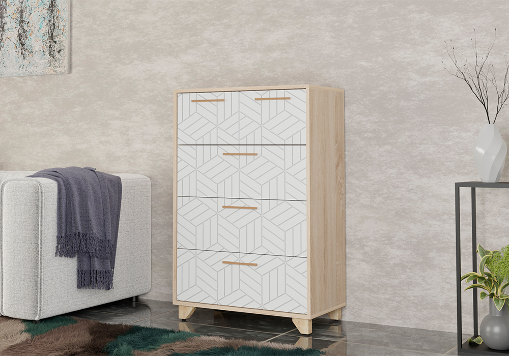 Комод Амстердам дуб сонома / белый матовый