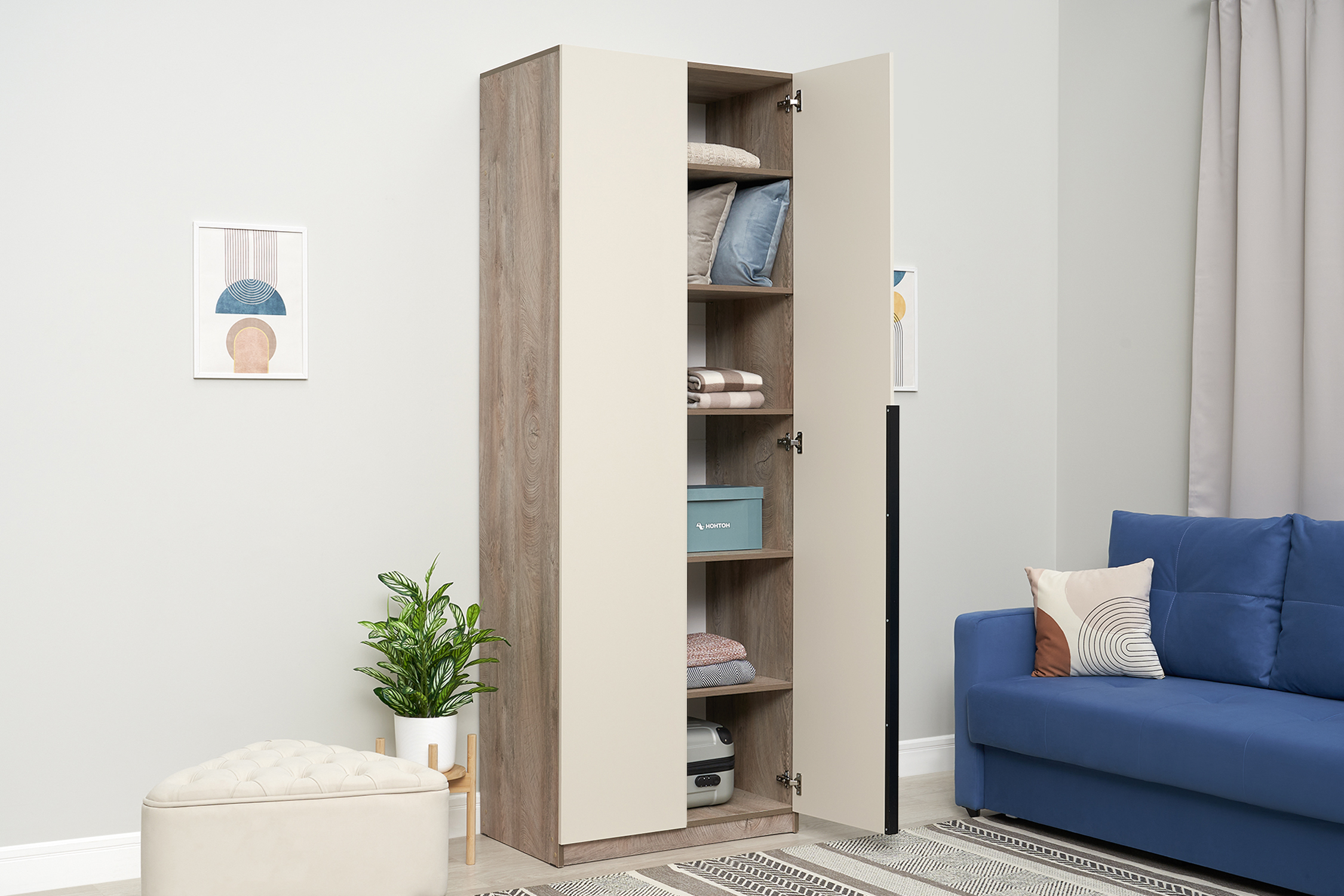 Шкаф 2-х створчатый Тивина эндгрейн / меланж