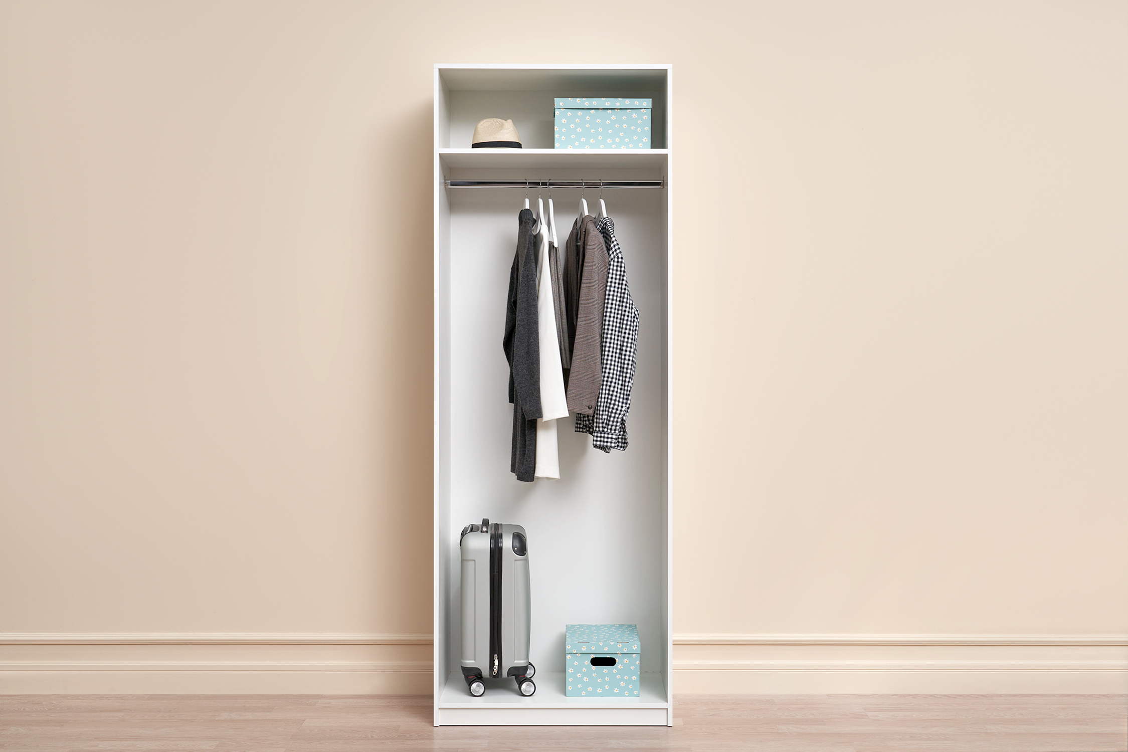 Шкаф 2-х створчатый Тивина белый текстурный