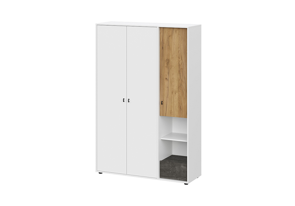 Шкаф 3х-створчатый комбинированный Анри белый текстурный / дуб золотой ...