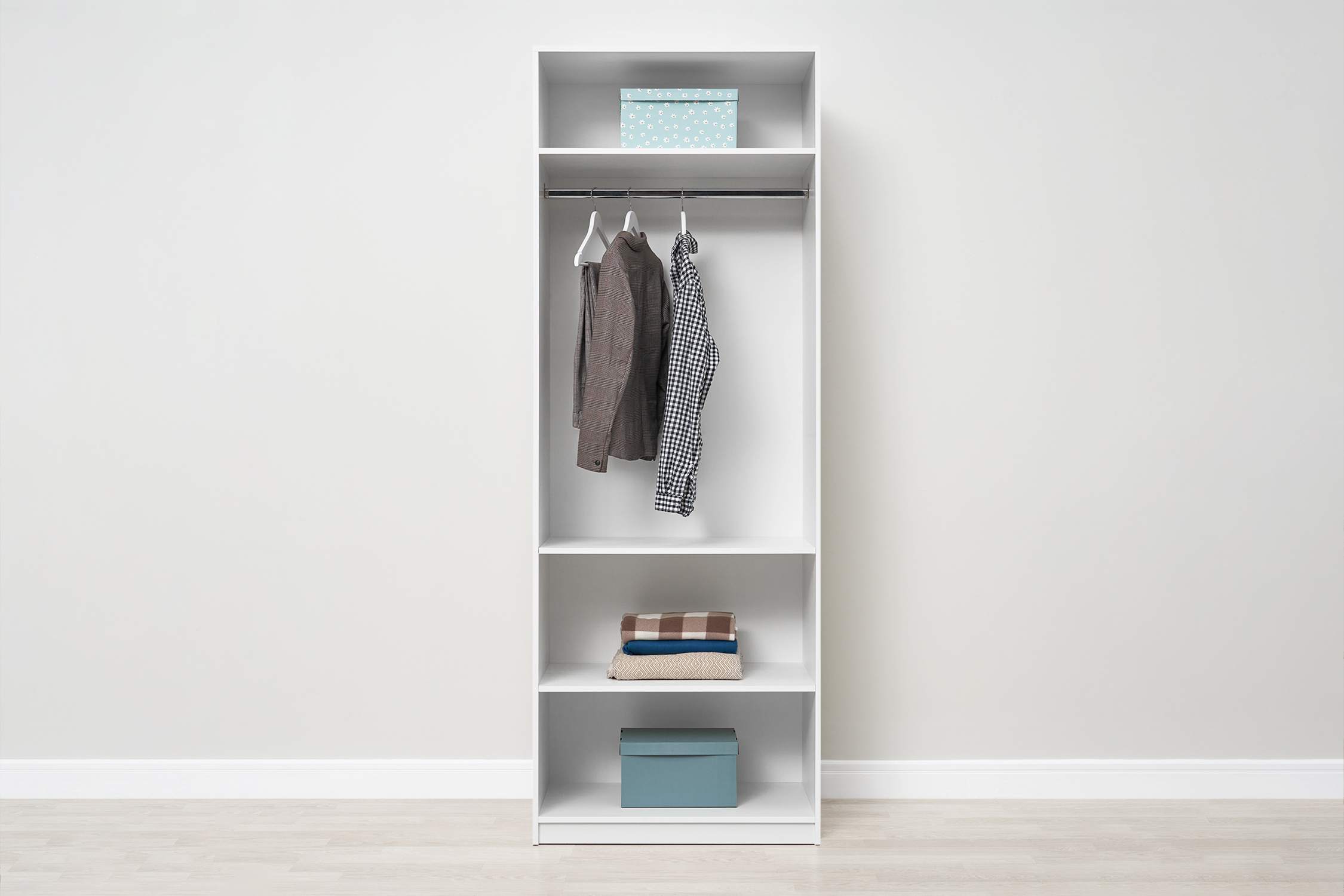 Шкаф 2-х створчатый Тивина белый текстурный