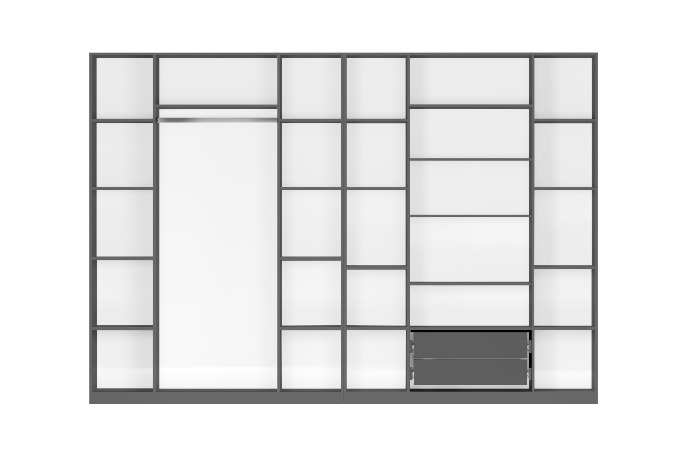 Комплект шкафов Тивина 3.2 м графит серый