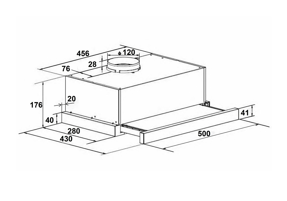 Встраиваемая вытяжка LEX HUBBLE 500 BLACK