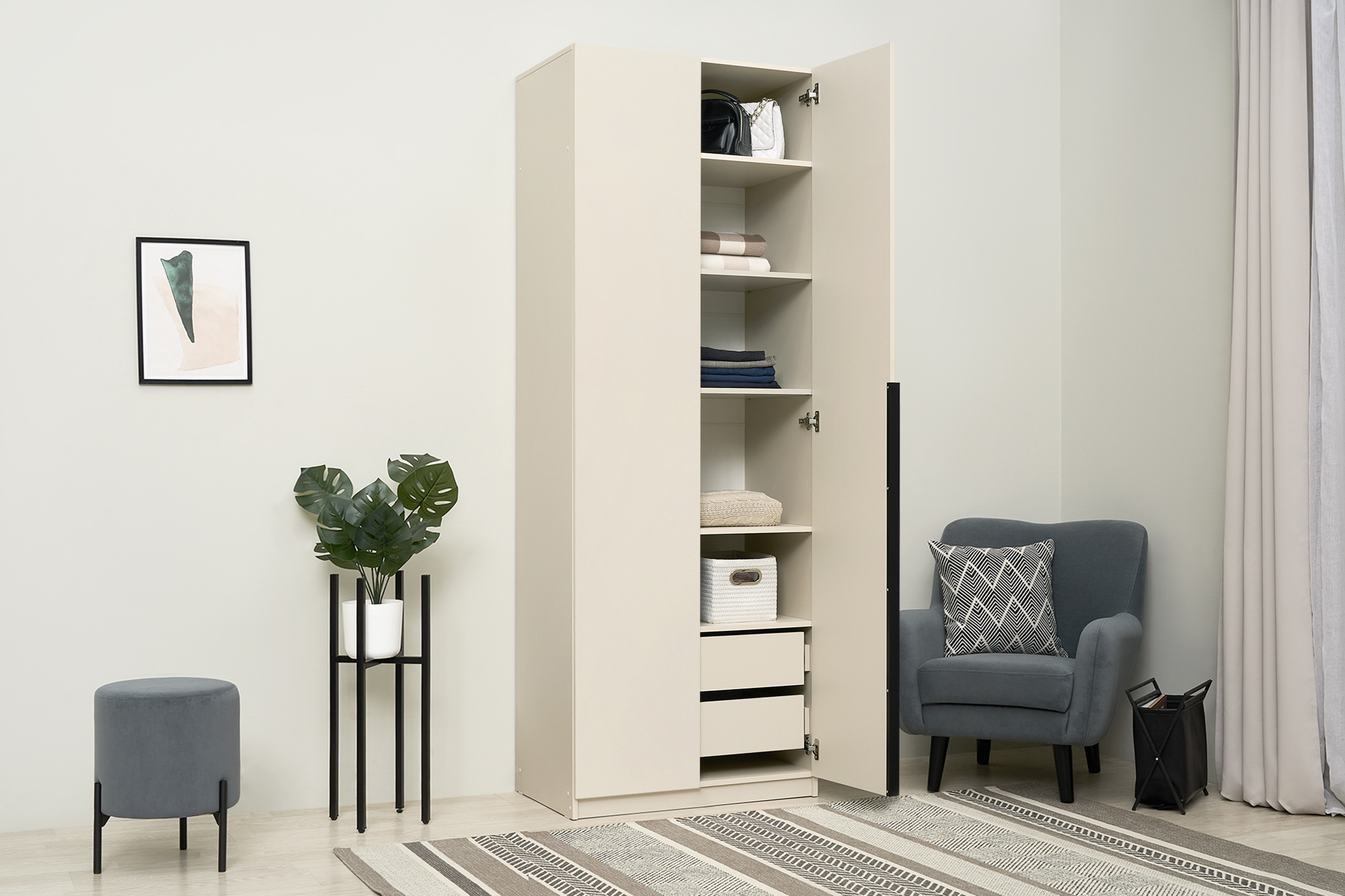 Шкаф 2-х створчатый Тивина меланж