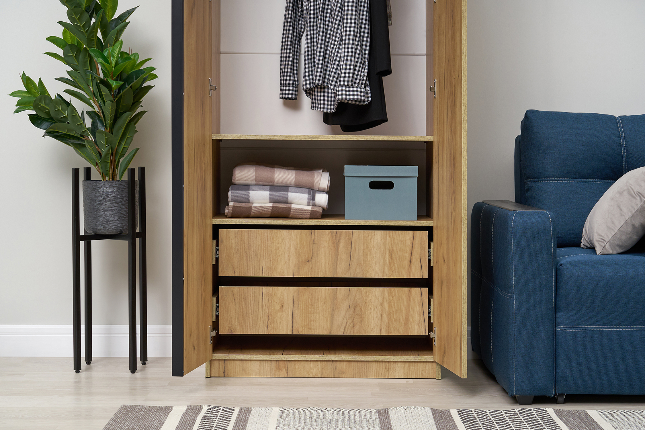 Шкаф 2-х створчатый Тивина дуб золотой