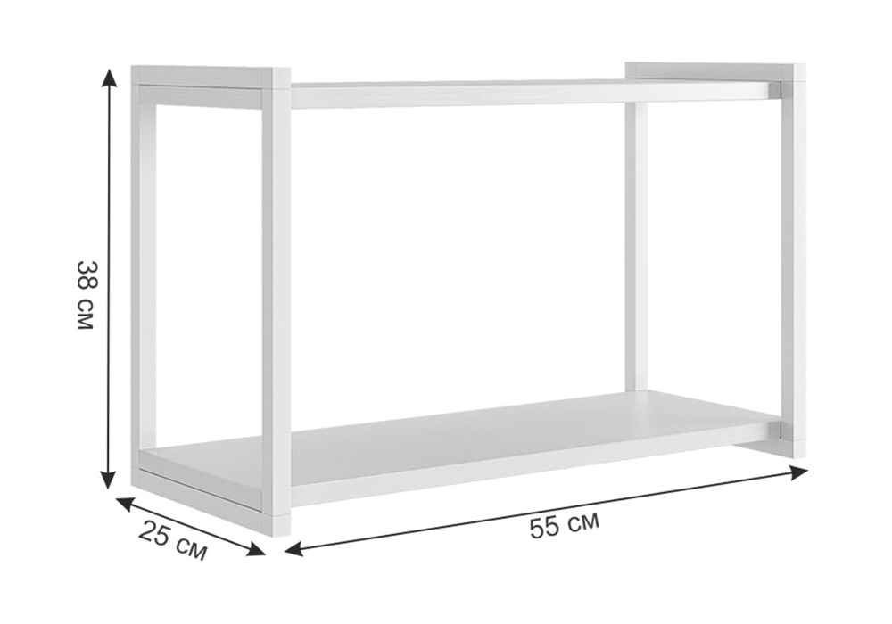 Полка Юниор белое дерево / белый муар