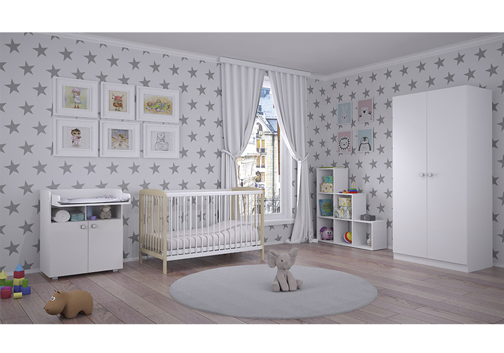 Кроватка детская Simple 101 натуральный / белый