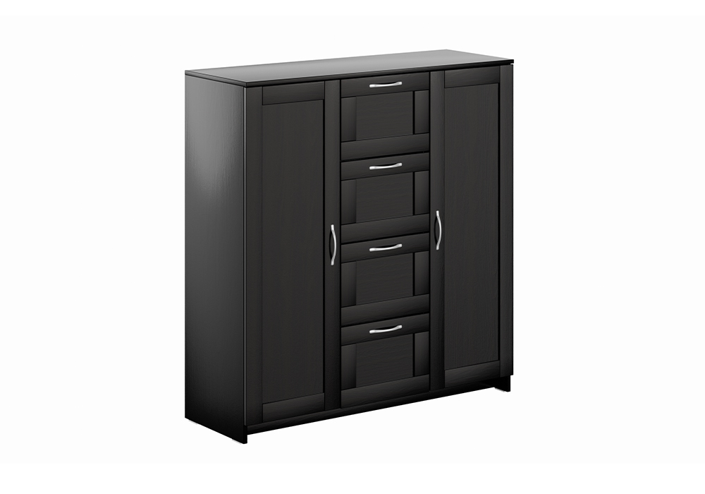 Комод с дверцами Сириус 4 ящика дуб венге