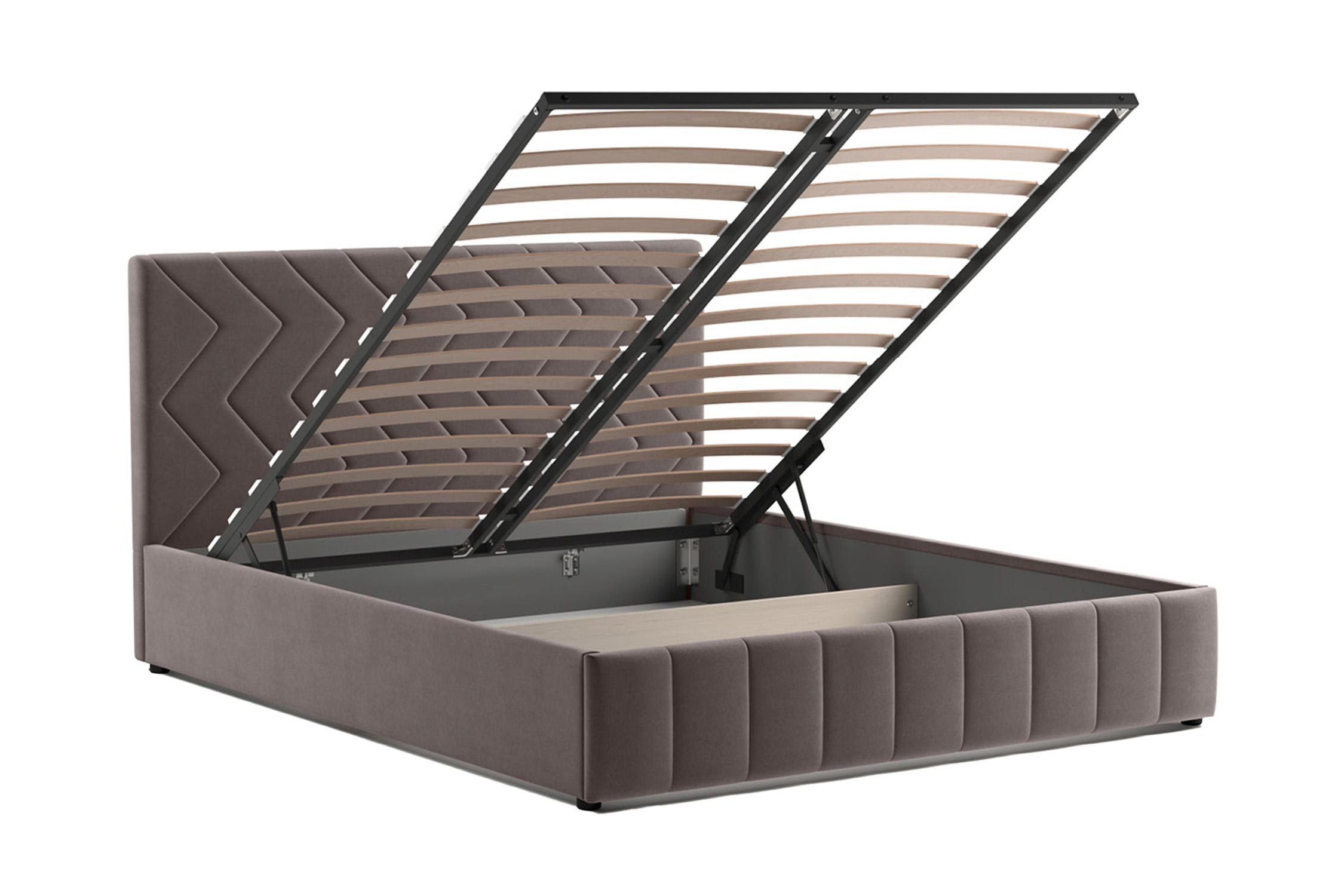 Кровать Милана велюр коричневый арт. 08-170154 140х200 см двуспальная ...