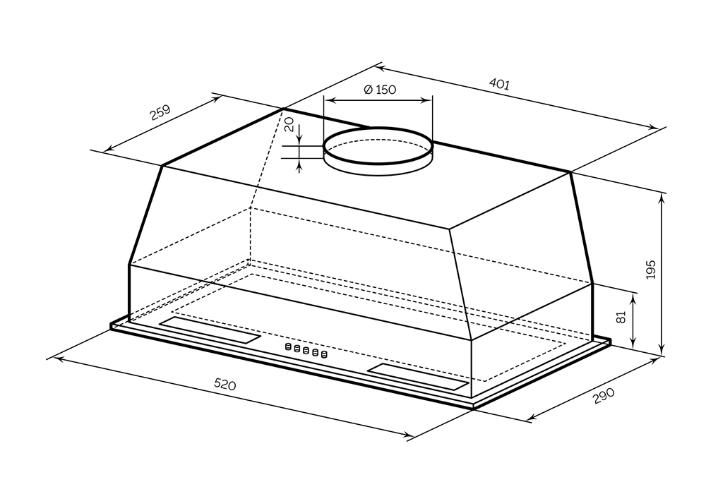 Встраиваемая вытяжка LEX HYPER 600 BBL