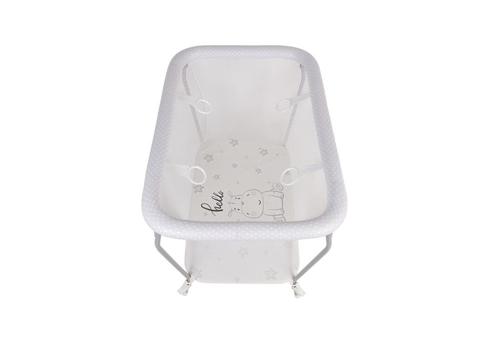 Манеж Classic принт Бегемотик / серый