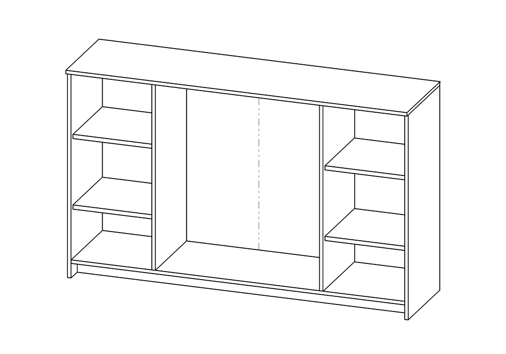 Комод с дверцами Сириус 3 ящика сонома