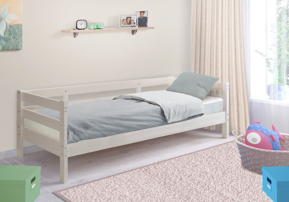 Кровать Норка выбеленная береза