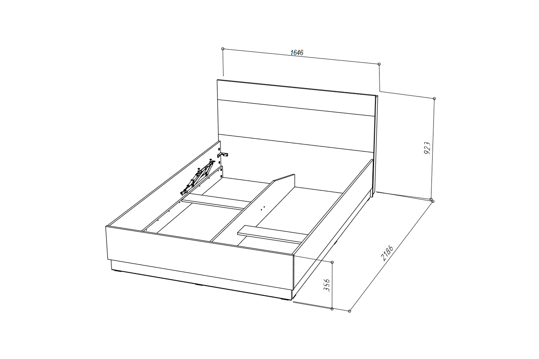 Кровать Fresco белый / дуб вотан арт. 08-167856 140х200 см с подъёмным ...