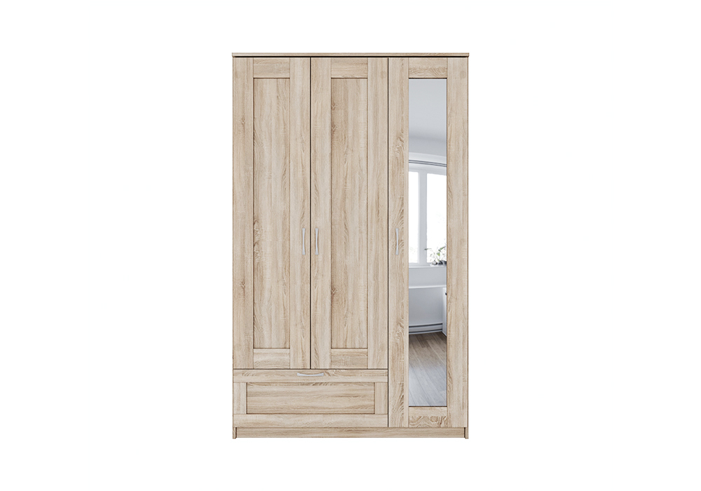 Шкаф трехстворчатый Сириус дуб сонома с одним ящиком