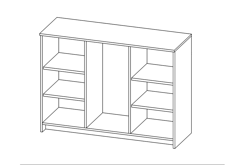 Комод с дверцами Сириус 3 ящика дуб венге