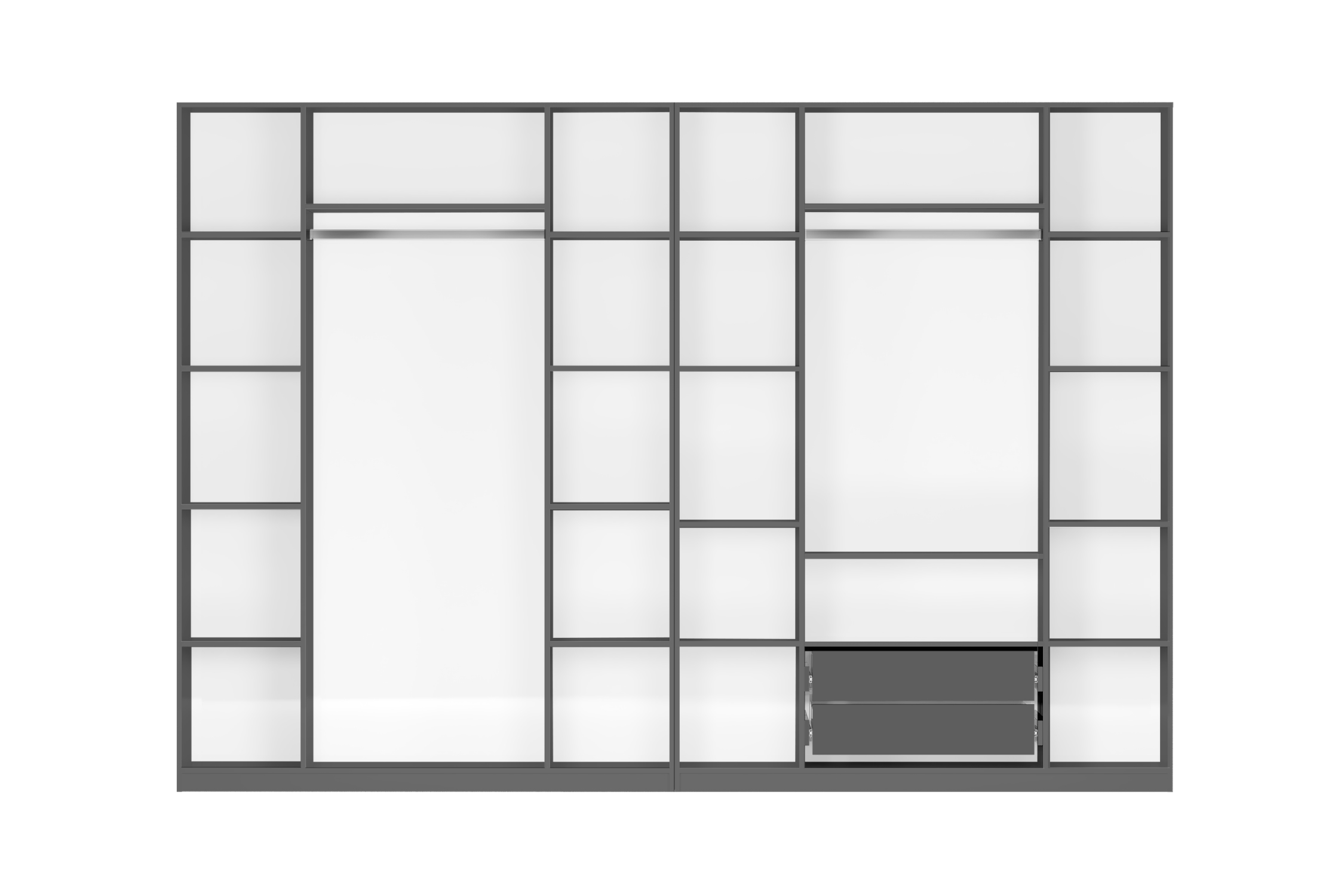 Комплект шкафов Тивина 3.2 м графит серый