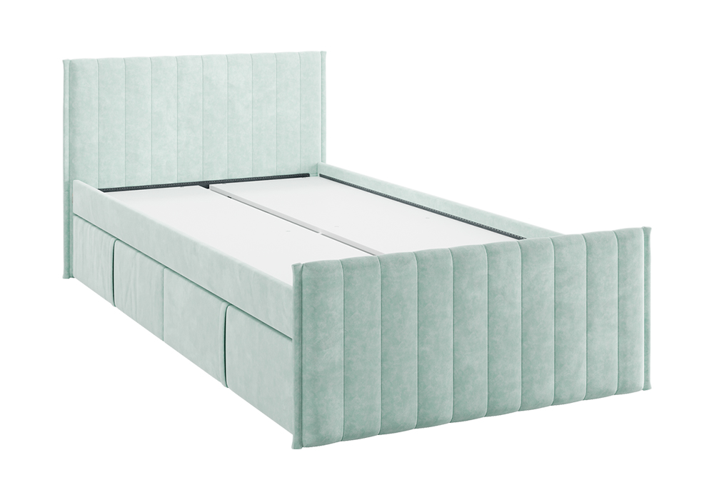 Кровать с ящиками Твикс велюр мята