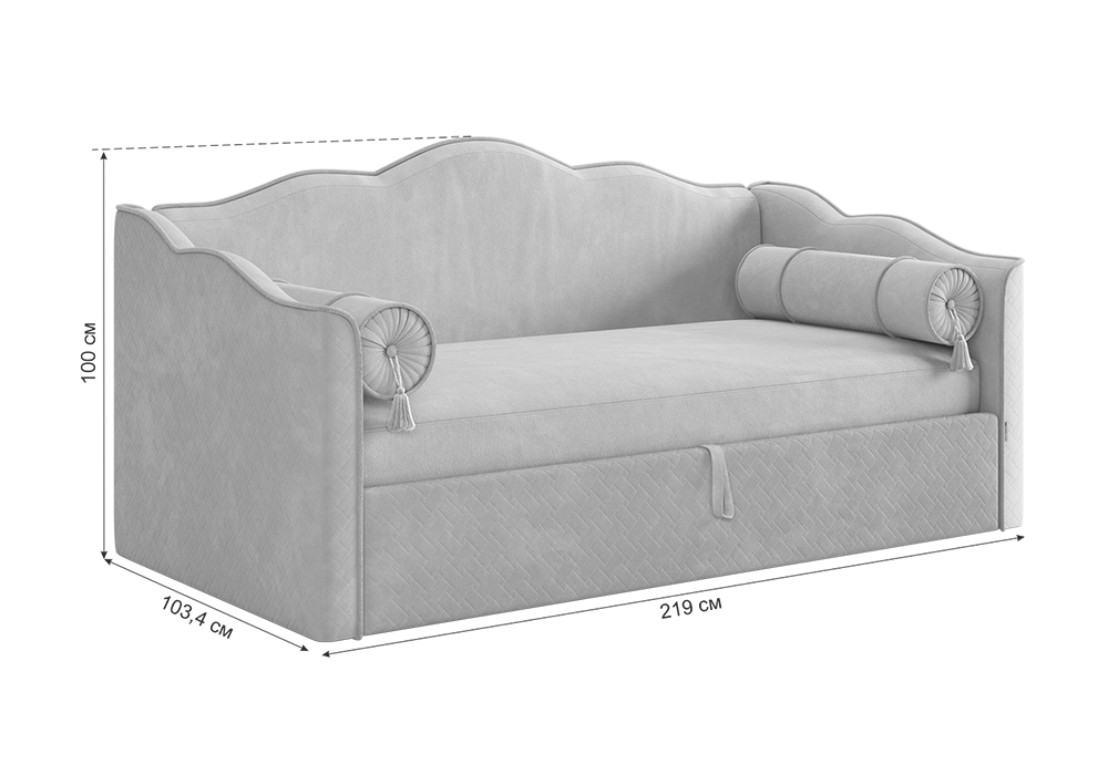 Софа Лея К1 велюр крем / латте