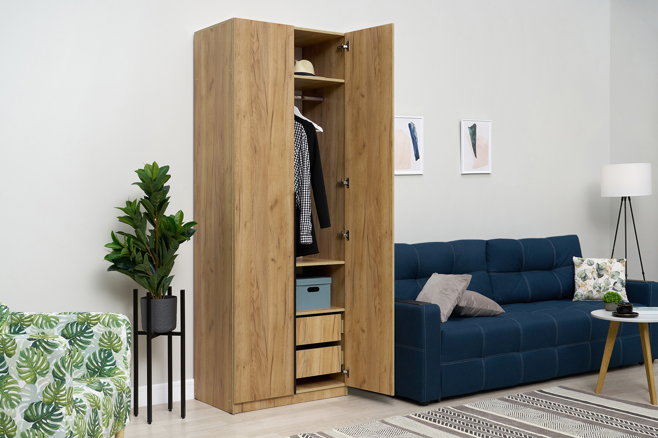 Шкаф 2-х створчатый Тивина дуб золотой