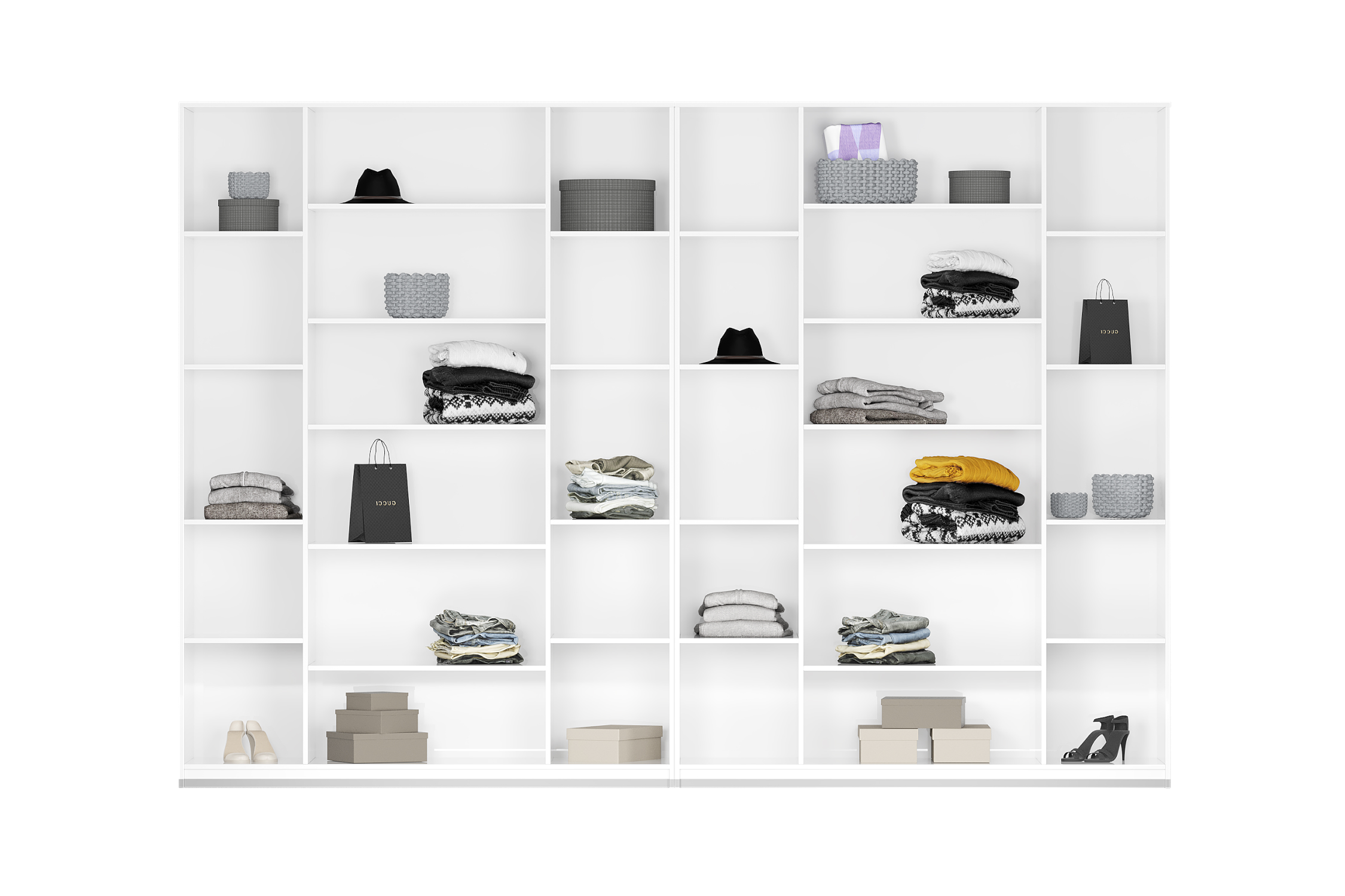 Комплект шкафов Тивина 3.2 м белый текстурный