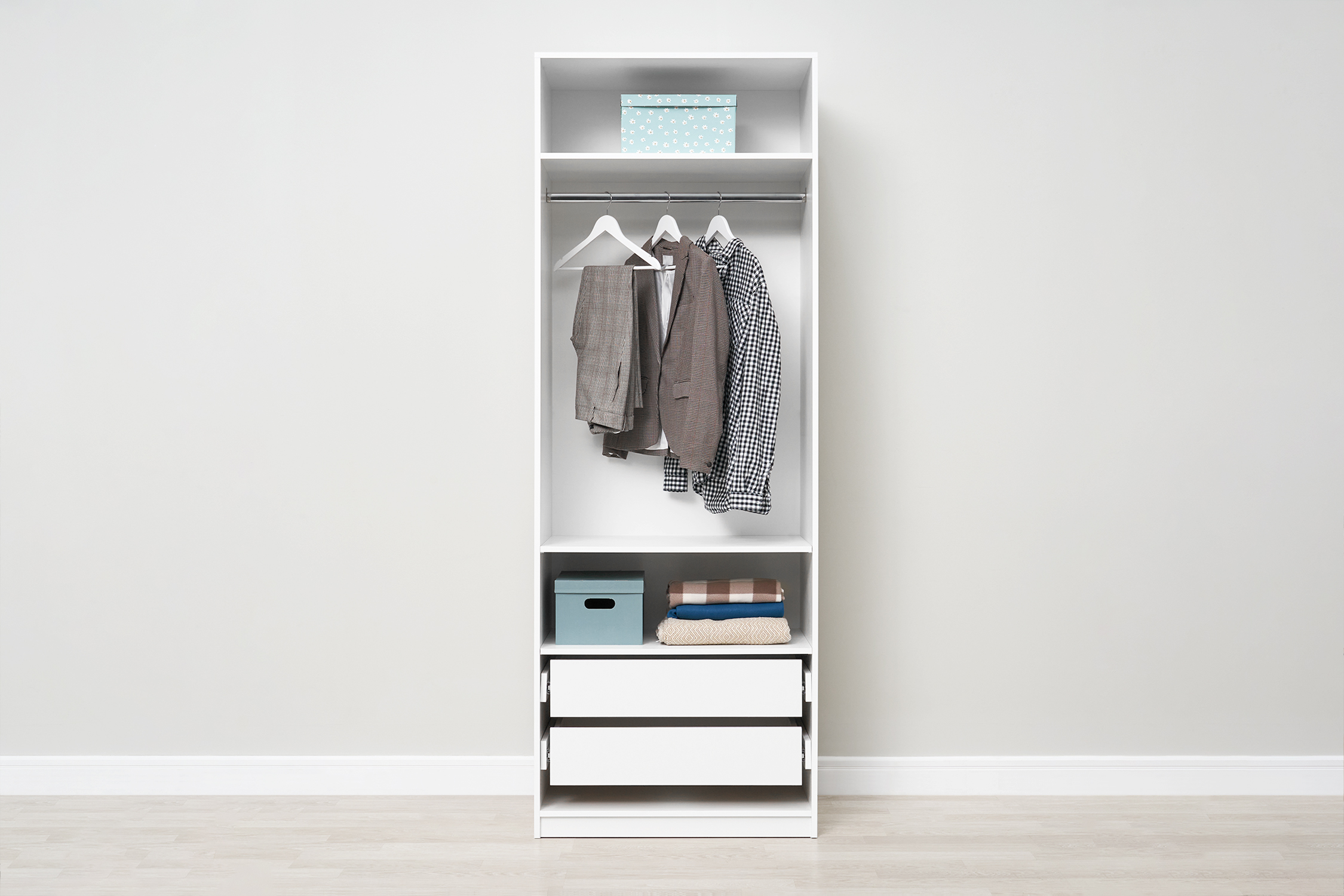 Шкаф 2-х створчатый Тивина белый текстурный