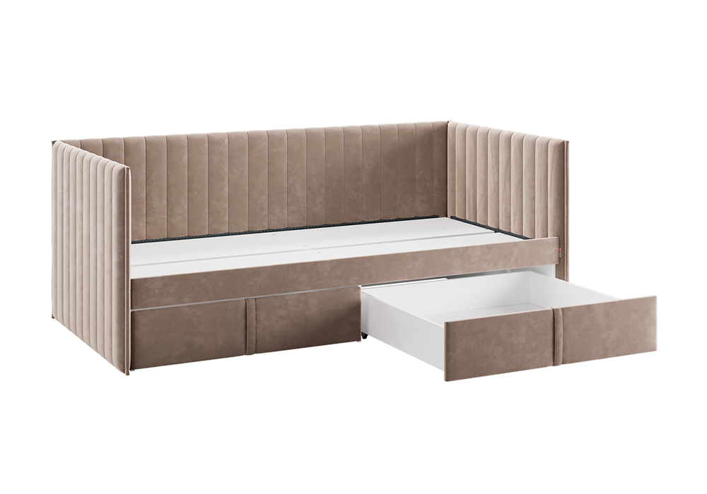 Софа с ящиками Твикс велюр латте