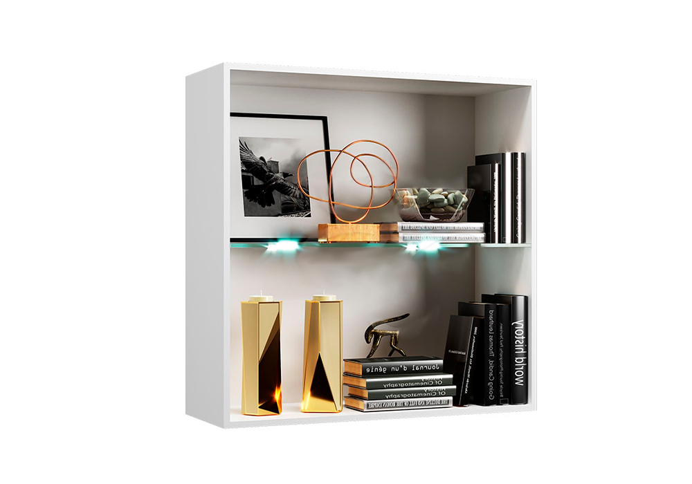 Шкаф навесной Квадро черный глянец / белый