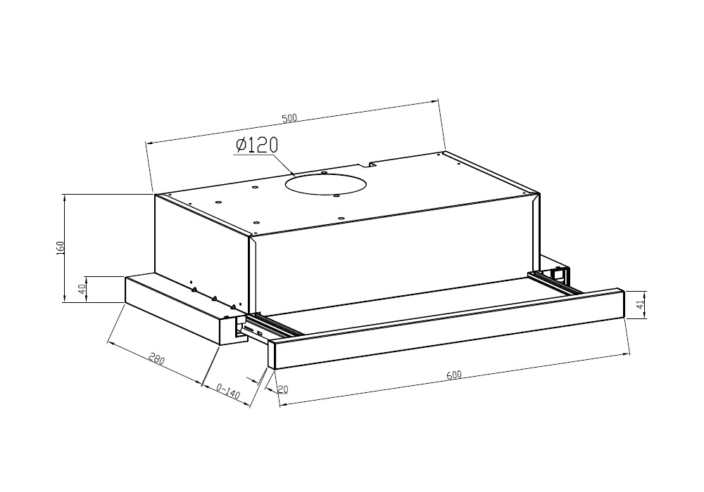 Встраиваемая вытяжка LEX HUBBLE G 600 BLACK