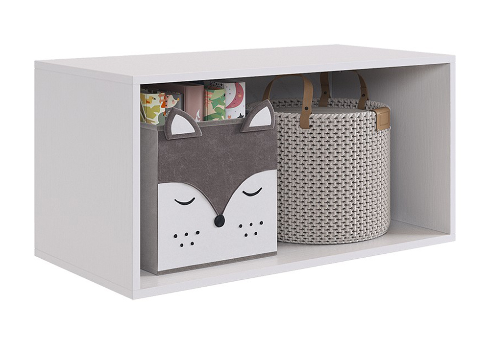 Антресоль двухдверная Зефир 118.01 белое дерево / пудра розовая