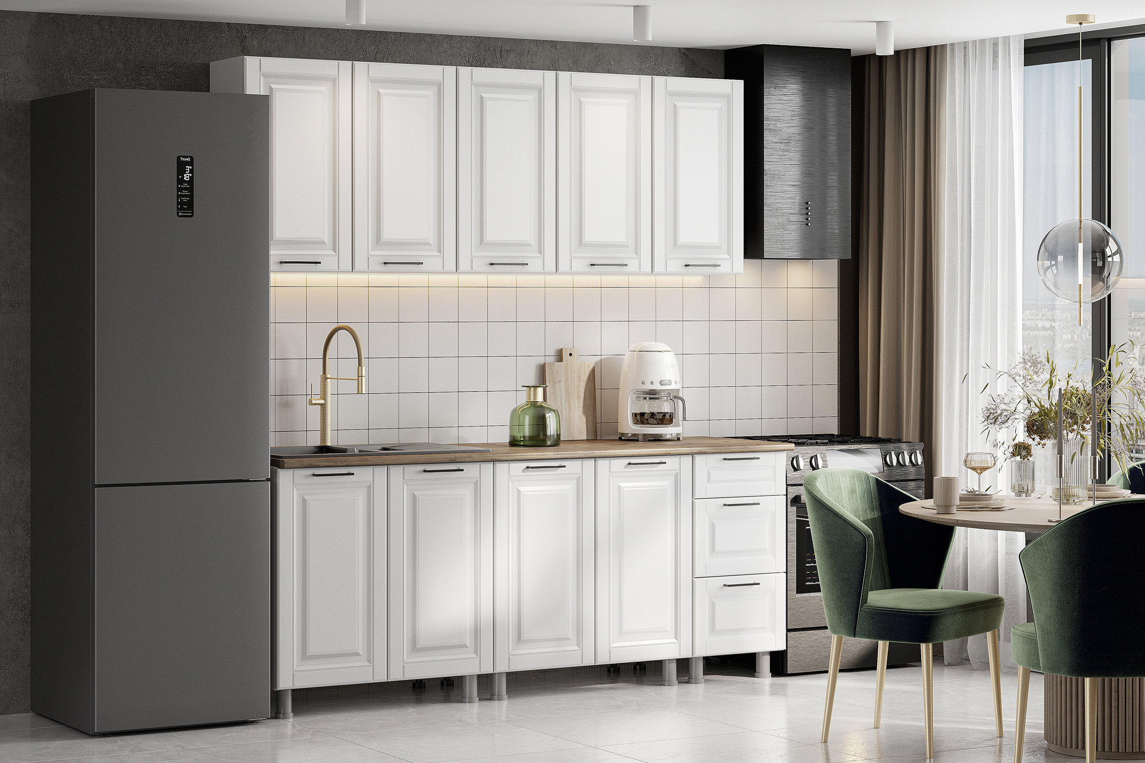 Модульная кухня Калеста белая поэма