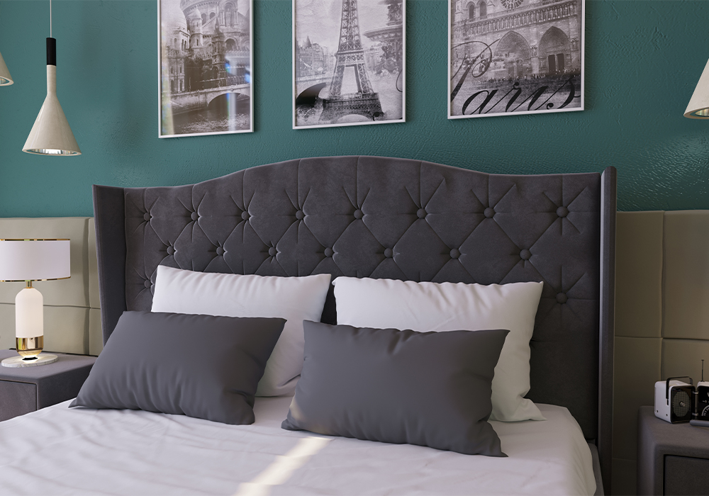 Кровать Флоренция велюр серый