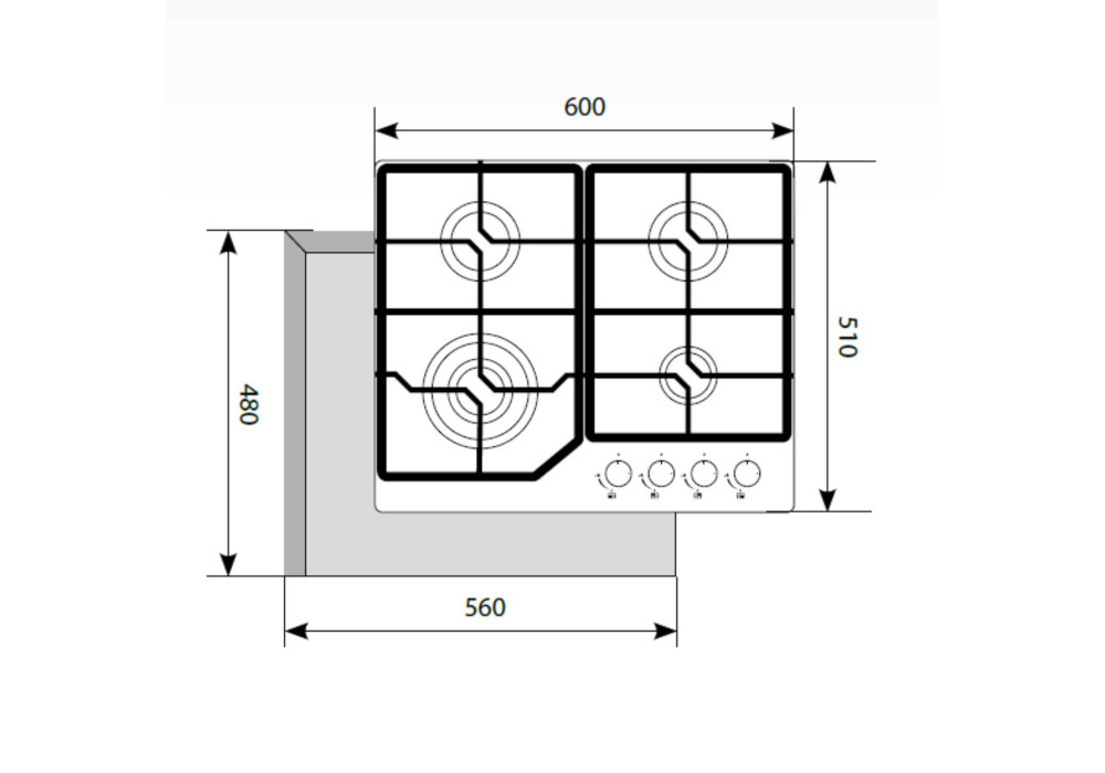 Газовая варочная поверхность LEX GVG 640-1 BL