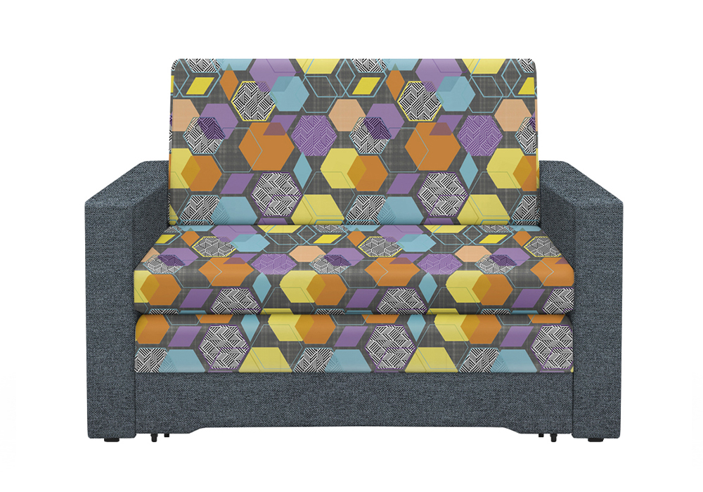 Диван выкатной Виктория-5 с узором серый