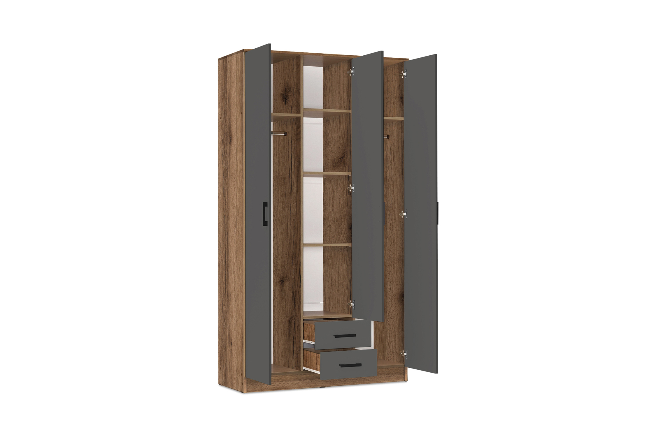 Шкаф Трио дуб делано / графит
