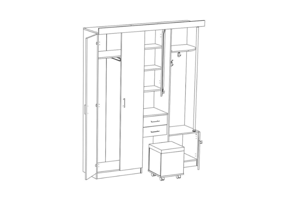 Стандартные размеры шкафа в прихожую
