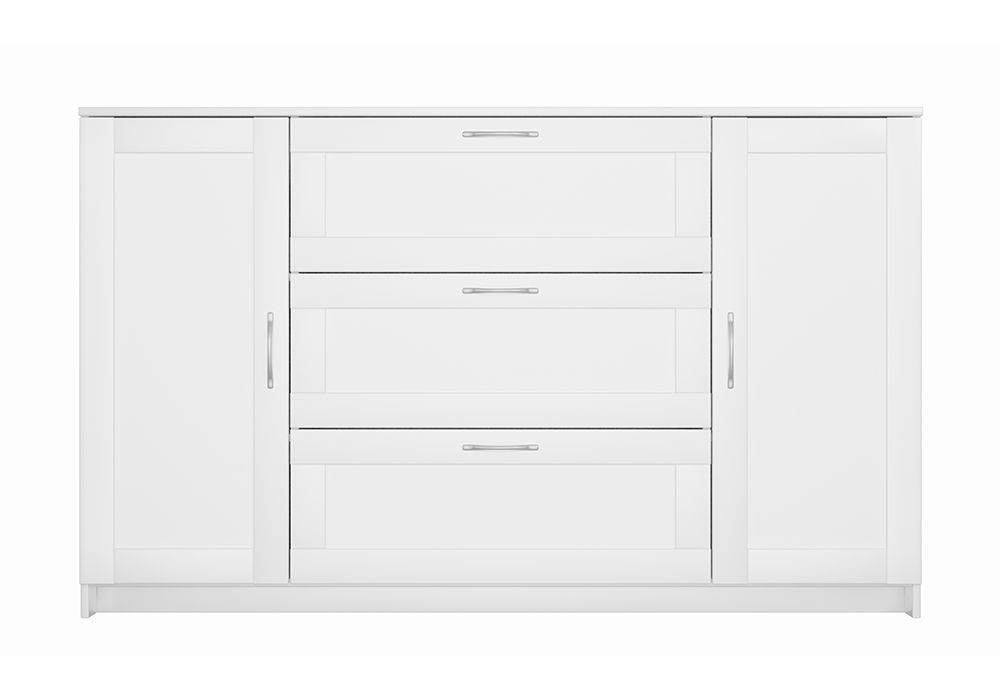 Комод с дверцами Сириус 3 ящика белый