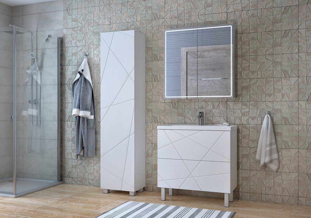 Зеркало-шкаф Geometry 80 с LED подсветкой