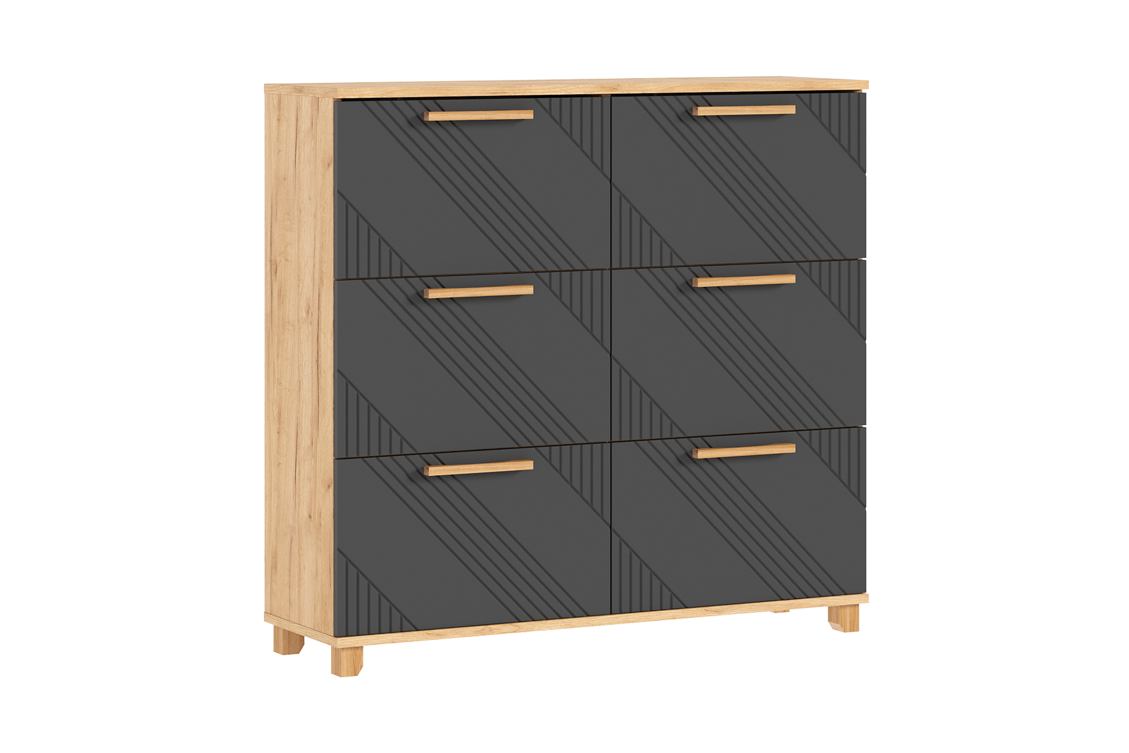 Обувница Ирис дуб крафт / браш графит