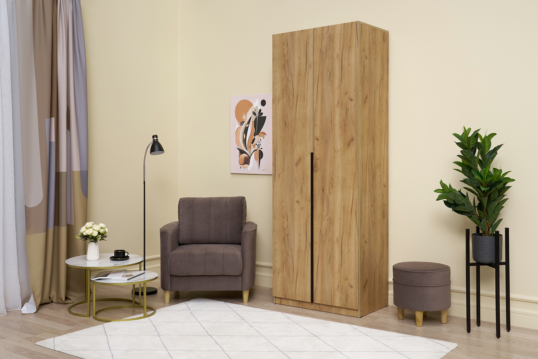 Шкаф 2-х створчатый Тивина дуб золотой