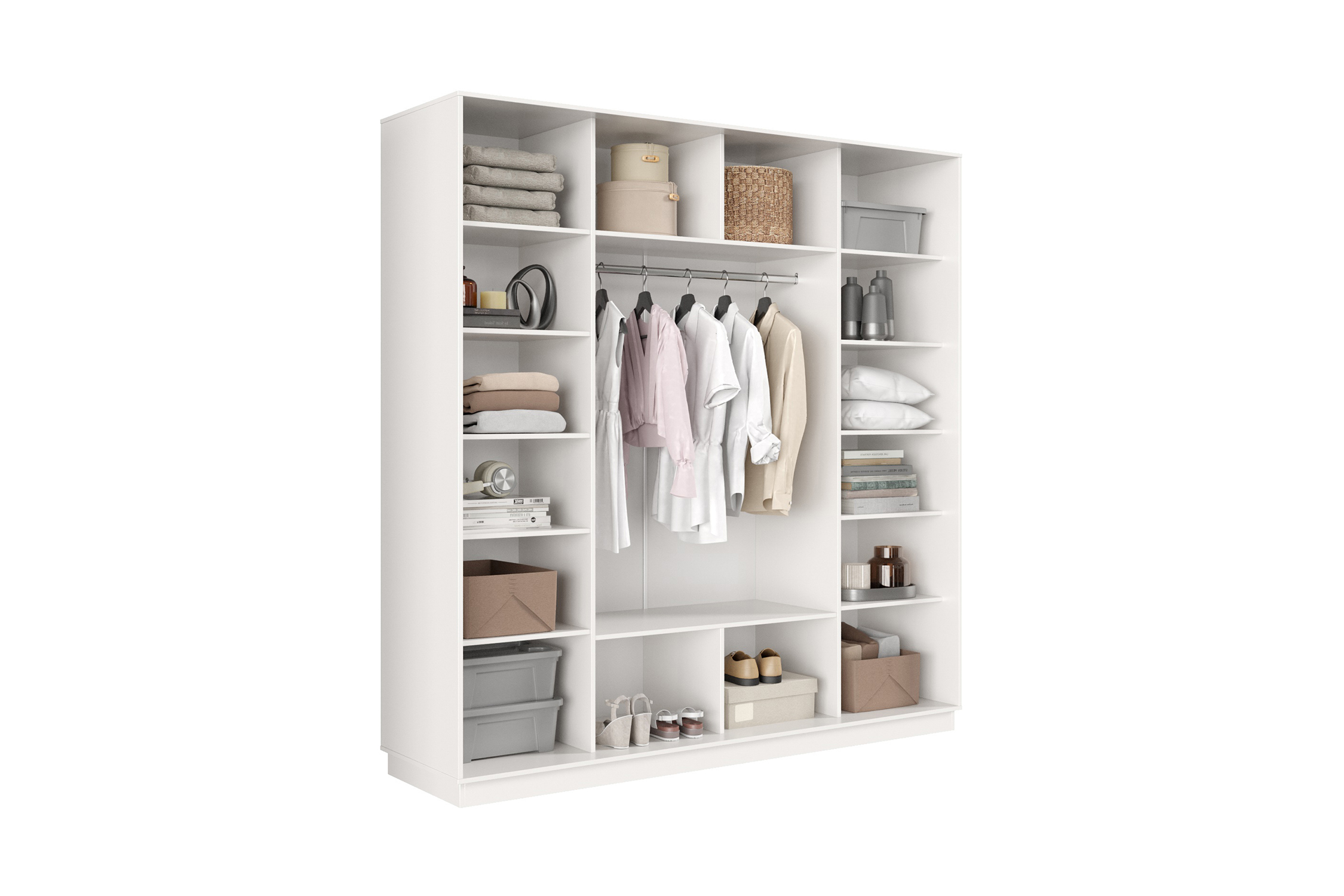 Шкаф-купе трёхдверный Приор с 1 зеркалом белый