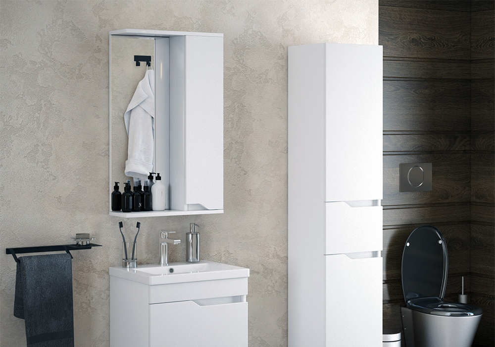 Зеркало-шкаф правый Тоскана 50 белый