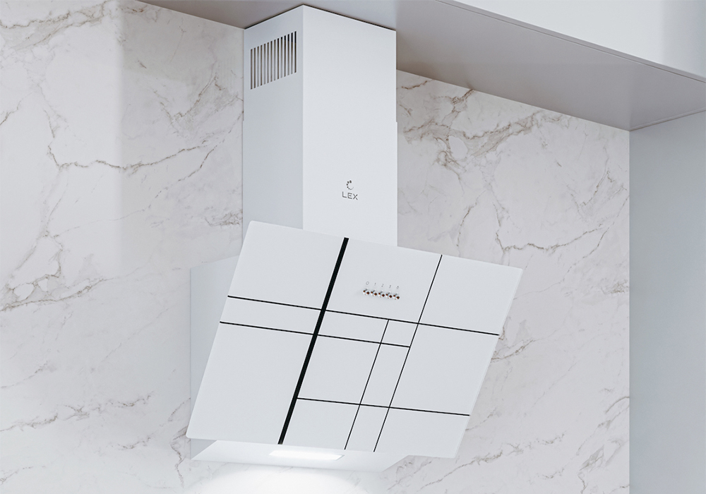 Наклонная вытяжка LEX MOZA 600 R1 WHITE
