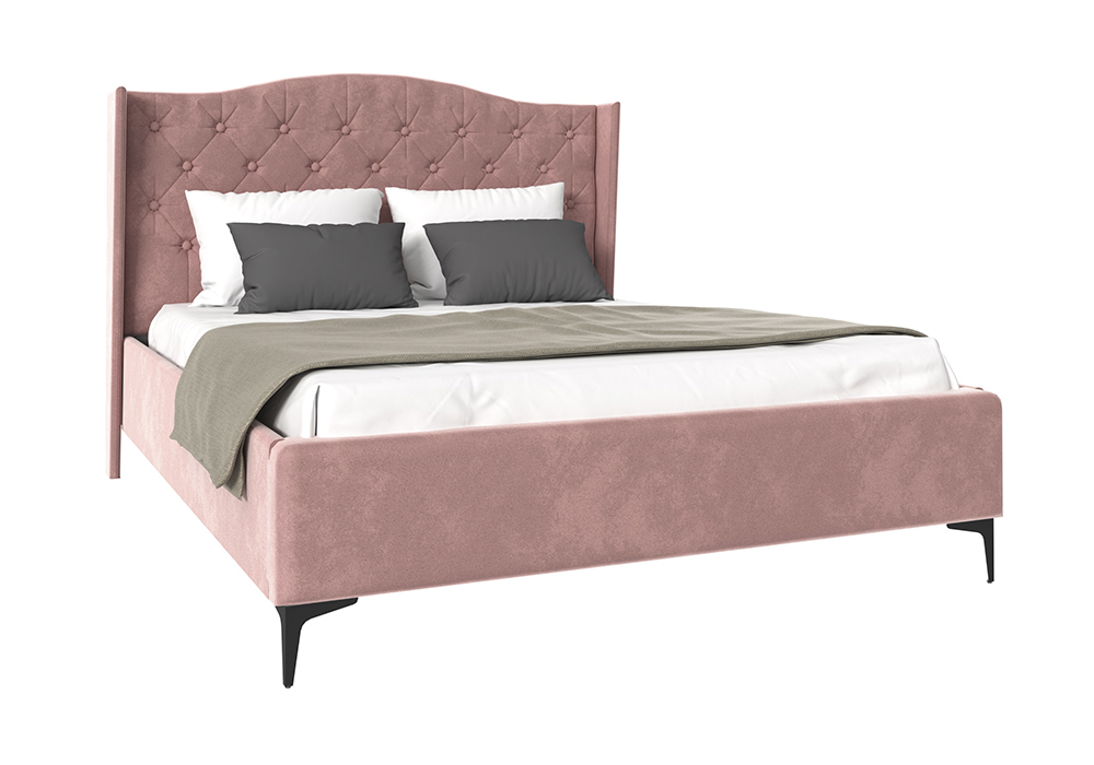 Кровать Флоренция велюр розовый