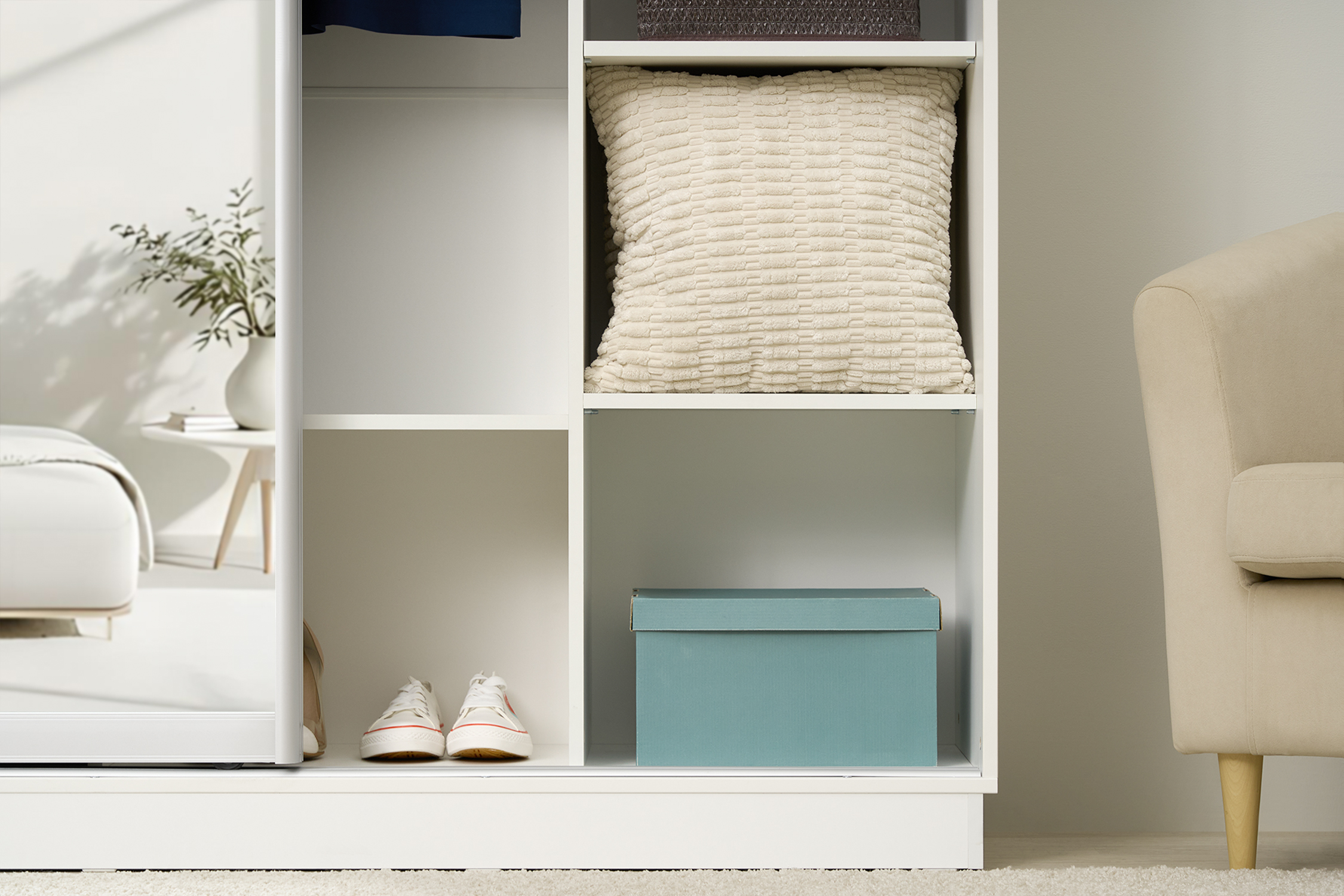 Шкаф-купе двухдверный Арго белый