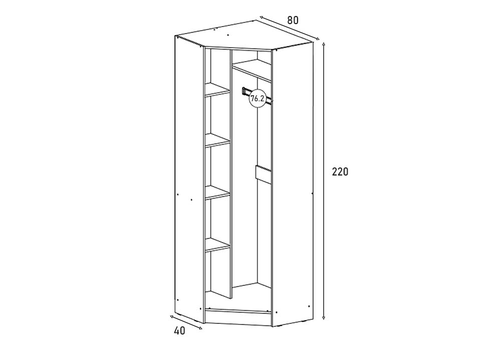 Шкаф угловой без зеркала