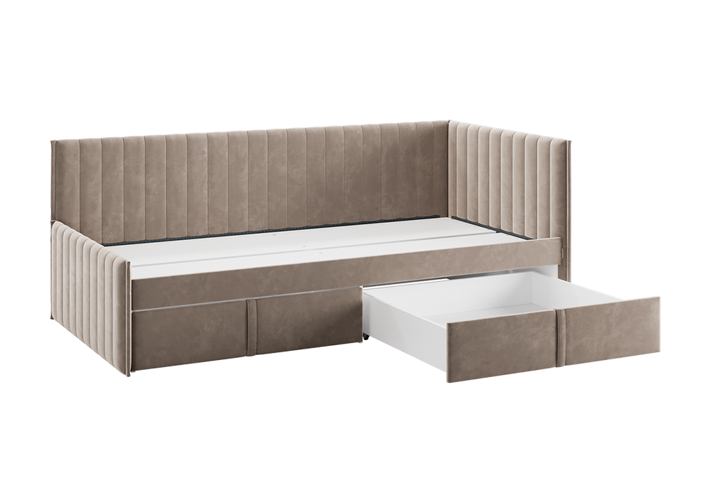 Тахта с ящиками Твикс велюр латте