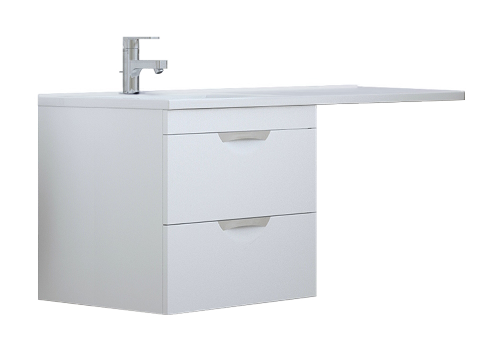 Тумба под раковину подвесная с 2-мя ящиками Алиот белая